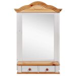 Полка-зеркало Синди (белый воск/антик),70x100x18 см — изображение 2
