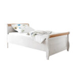 Кровать Мальта 100х200 без ящиков (белый воск/антик),108x93x222 см