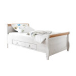 Кровать Мальта 100х200 с ящиками (белый воск/антик),108x93x222 см