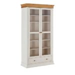 Витрина Бостон 21G (белый воск/антик),110х210х45 см
