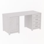 Двухтумбовый стол Фьорд (белый воск),155x74x65 см