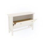 Тумба для обуви с сидением 01 Кантри (белый лак), 105x57x30 см — изображение 4