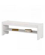 Скамья Бостон 140 с полкой (белый воск), 140х48х40 — изображение 2