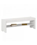 Скамья Бостон 140 с полкой (белый воск), 140х48х40