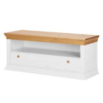 Тумба ТВ Бостон (белый воск/антик),130х54х45 см — изображение 3