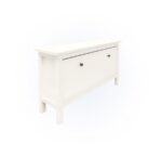 Тумба для обуви с сидением 01 Кантри (белый лак), 105x57x30 см