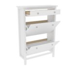 Закрытая обувница Кантри 03 (белый лак), 89×127×30 см — изображение 3