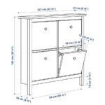 Закрытая высокая обувница Кантри 04(белый лак/браун),107х101х22см — изображение 5