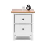 Прикроватная тумбочка Кантри 02 (белый лак/браун),54x66x38 см