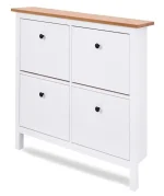 Закрытая высокая обувница Кантри 04(белый лак/браун),107х101х22см