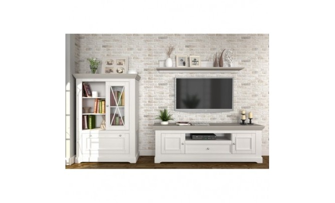 Тумба ТВ 201 Форест (белый воск/антрацит),189х63х42 см — изображение 3